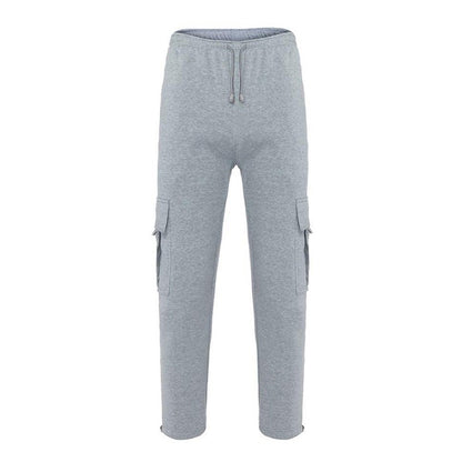 Men’s Loose Cargo Pants Casual Drawstring Elastic Waist Wide Leg Athletic Sweatpants Outdoor Trousers