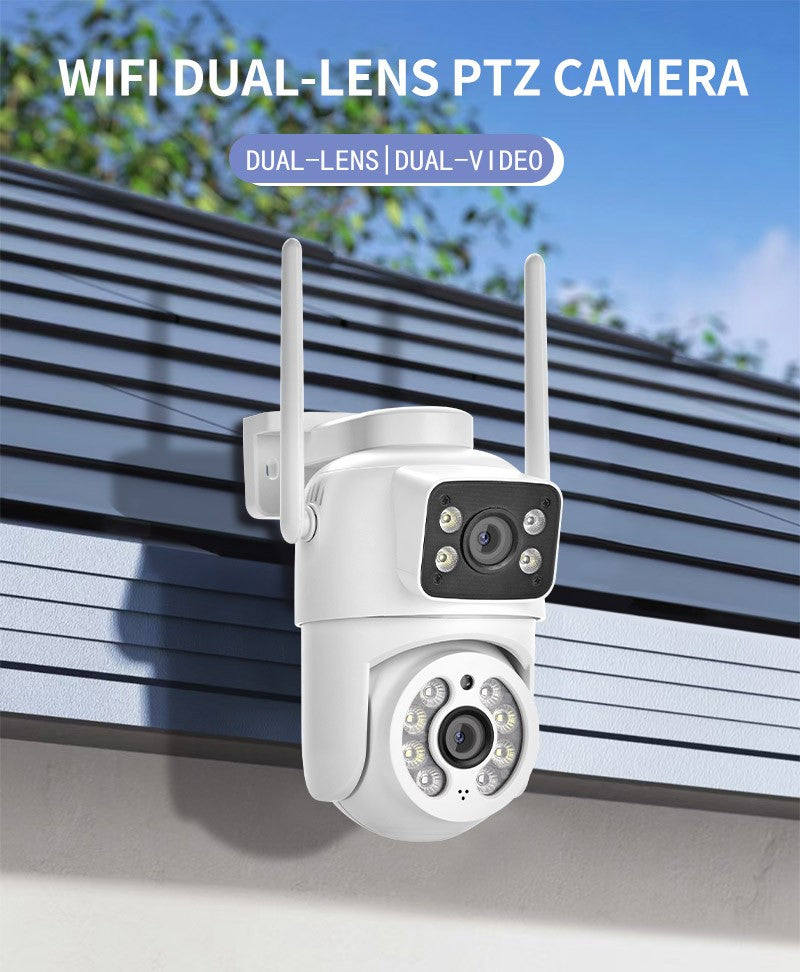 8MP 4K PTZ Wifi Camera Dual Lens with Dual Screen Ai Human Detect Auto Tracking Outdoor Surveillance Security Camera Icsee