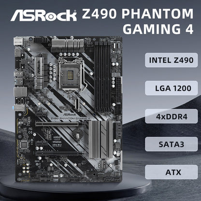 ASRock Z490 PHANTOM GAMING 4 Motherboard LGA1200 Support i9-10900K i7-10700 i5 10400 i3-10300 CPU 4xDDR4 4400MHz M.2 NVME ATX
