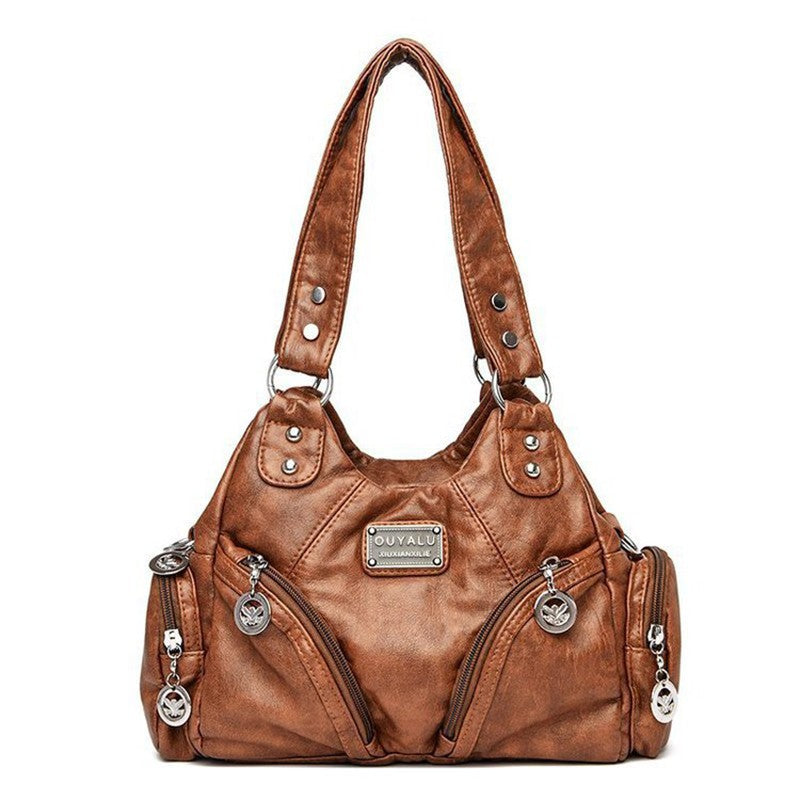 Y2K Motorcycle Bag Women's PU Leather Crossbody Bag Retro Luxury Handbag Fashion Motorcycle Bag Brand Fashion Crossbody Bag