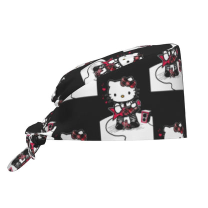 Custom Hello Kitty Medical Staff Scrubs Hat Women Men Cartoon Chara For Chef Hat Scrub Caps