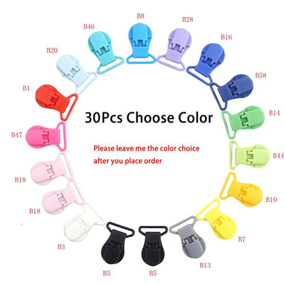 30/50/100pcs 1" 25mm Hot D Shape Plastic Baby Pacifier Clips Dummy Chain Holder Suspender Clips Clamp With Gripping Teeth