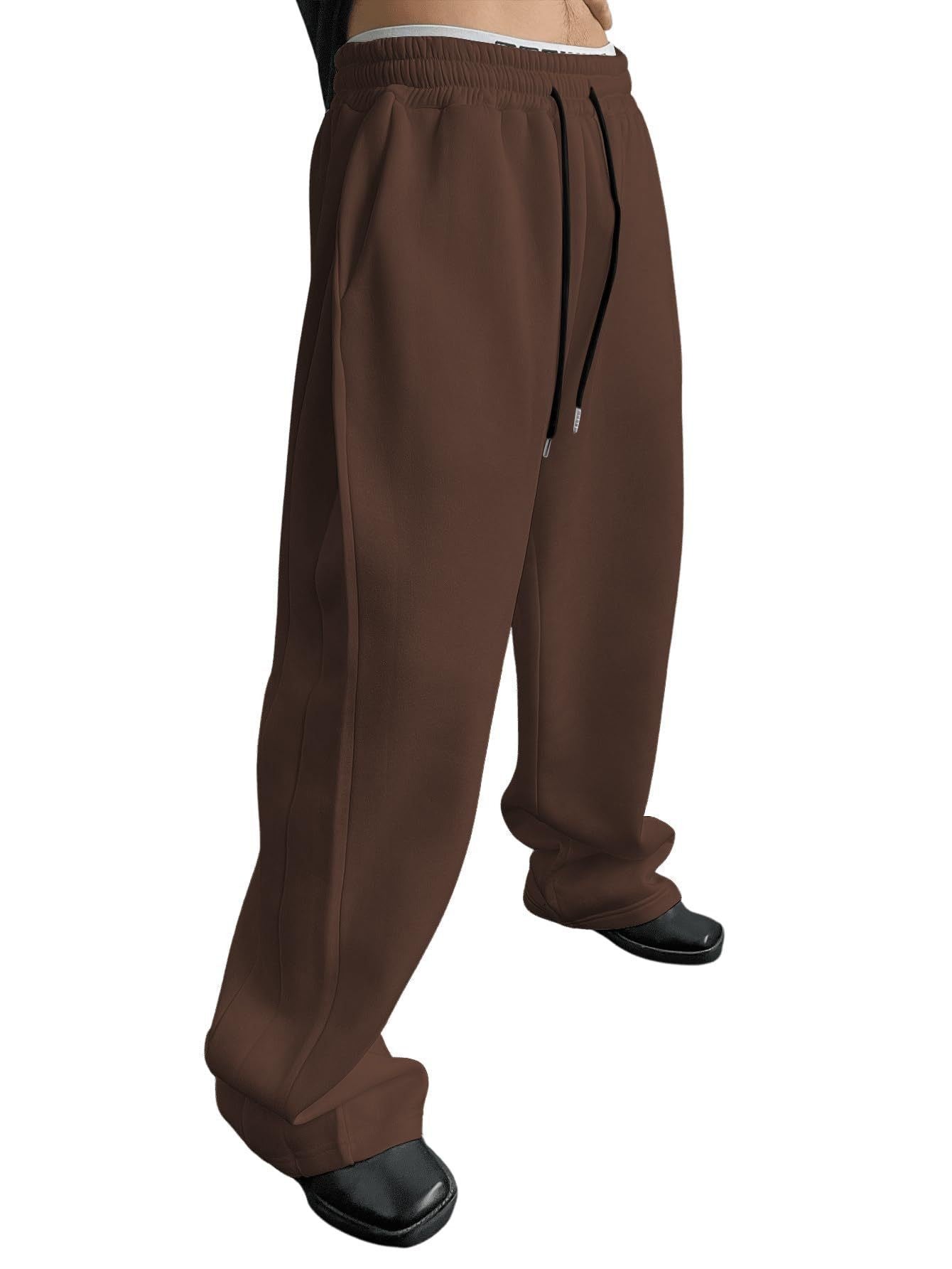 Autumn Men's Baggy Wide-leg Pants Outdoor Jogging Sweatpants Loose Straight Fashion Korean Casual Trousers Streetwear Black Gray