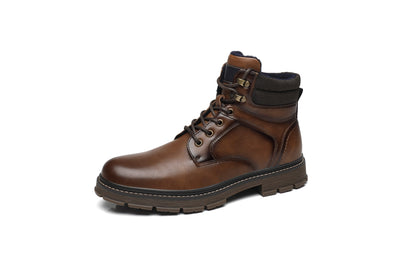 BHKH Botas Masculinas de Inverno da Moda botins Zíper Cadarço Botas de Tornozelo Sapatos Sociais Vintage de Negócios Sapatos Casuais de Couro Para Homens