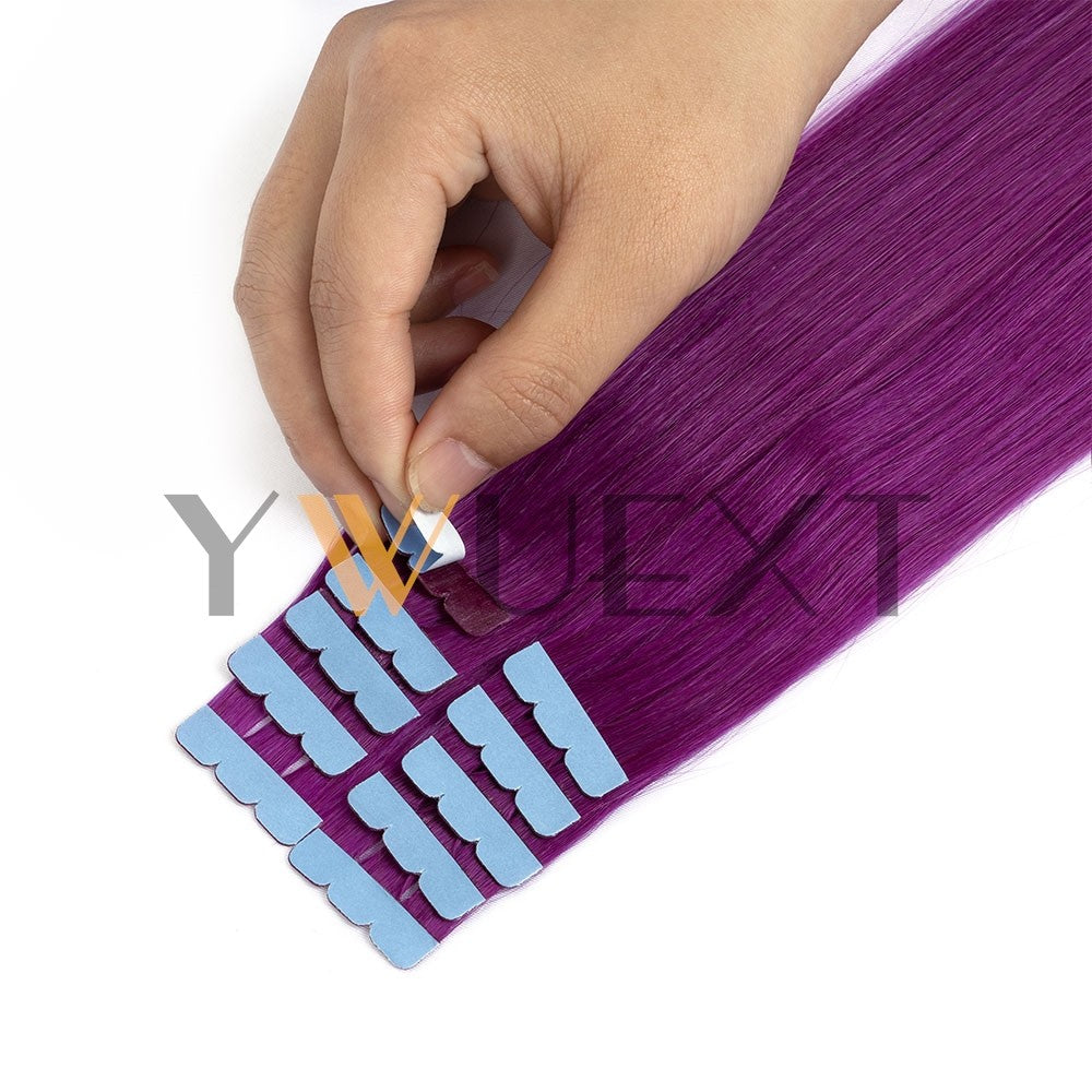 Cabelo Humano em Fita Mini YWUEXT em Cores Fantasia 12-20 polegadas Liso Natural Sem Costura Extensões de Cabelo em Fita para Penteado de Saída