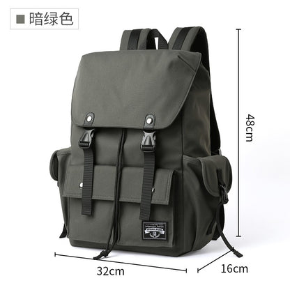 Mochila Masculina Impermeável de Grande Capacidade com Cordão para Homens Oxford Durável Viagem Faculdade Aluno Notebook Escola Livros