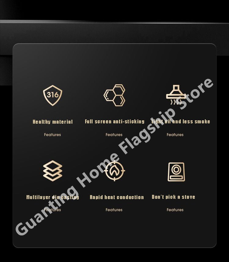 316 Stainless Steel Frying Pan Wok Non-stick Honeycomb Pot Home Steak skillet Gas Stove Induction Saucepan Kitchen Cookware 30cm