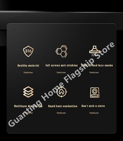 316 Stainless Steel Frying Pan Wok Non-stick Honeycomb Pot Home Steak skillet Gas Stove Induction Saucepan Kitchen Cookware 30cm