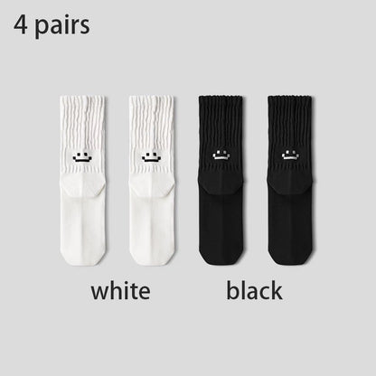 4 Pairs Men's Cotton Work Socks Cushioned Long Running Breathable Ankle Crew Socks  Casual Socks for Men Cycling socks