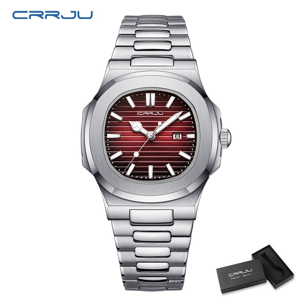 CRRJU  Men Watch 2024 Luxury Top Brand Quartz Watches Business Simple Ultra Thin Luminous Wristwatch Men's Clock Reloj Hombre