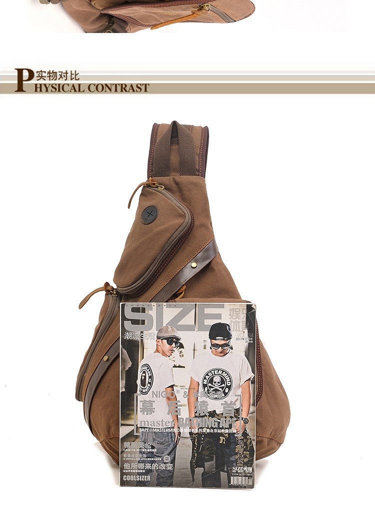 AUGUR Hot Sale Men Chest Back Pack Bag vintage Satchel Single Shoulder Bag Canvas Man Rucksack Knapack Bolsas Male