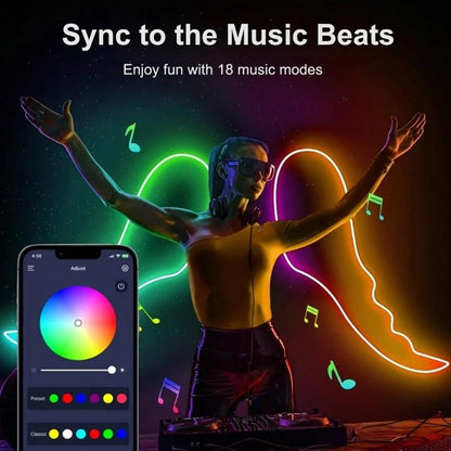 5V USB RGB Neon LED Strip 1/2/3/5M IP65 RGB Neon Lamp Tape with App and Remote Control For DIY Neon Deocoration Lighting