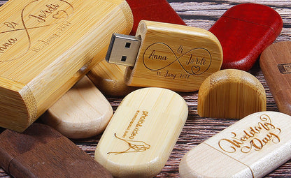 JASTER 10 unidades/lote (LOGOTIPO personalizável) Pen Drive USB 2.0 de Madeira 4GB 8GB 16GB 32GB 64GB 128GB Memory Stick Presente de Casamento
