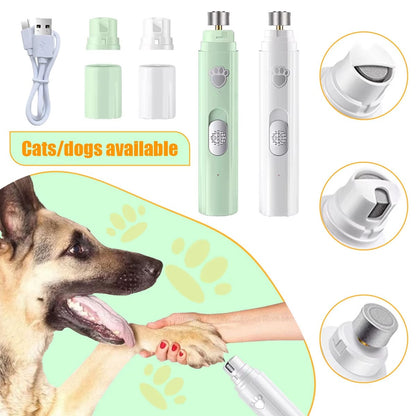 Lixador Elétrico de Unhas para Cães Cortador de Unhas Pet Recarregável USB Aparador de Unhas Pet Indolor com Roda Polidora para Animais de Estimação Pequenos/Grandes