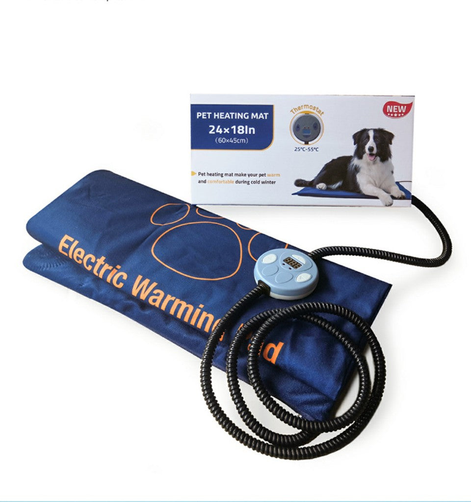 Almofada de aquecimento elétrica para animais de estimação 45×60cm cobertor para cães gatos almofada aquecedora de inverno à prova d'água tapetes para cães com temperatura ajustável Plugue EUA/Reino Unido/UE