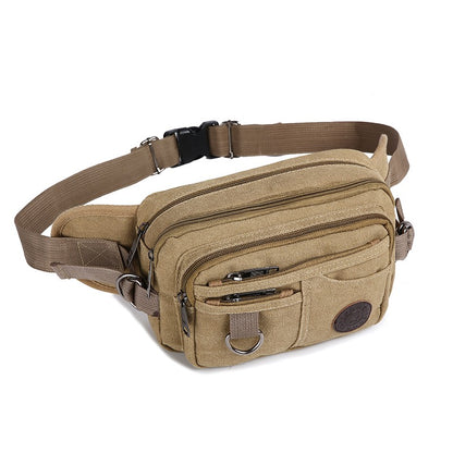 Men's waist bag, travel bag with adjustable shoulder straps, ideal for outdoor hiking and camping