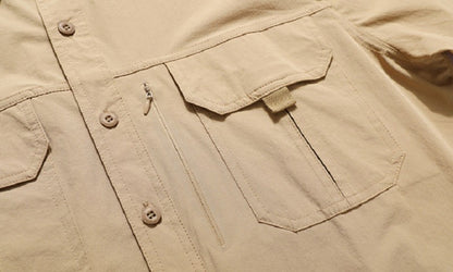 Spring Men Tactical Work Long Sleeve Shirt Man Outdoor Casual Multi Pocket Shirts Male Autumn Breathable Cargo Oversized Blouses