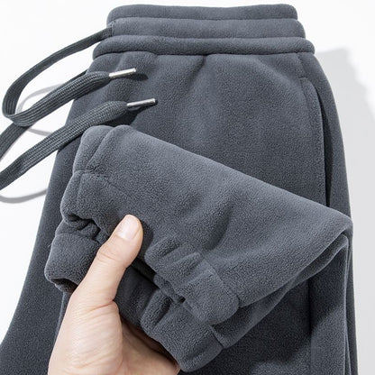 Calça Masculina Moletom Jogger Dupla Face, Mais Grossa, Folgada, Quente, Inverno, Estilo Jovem Casual, Cintura Elástica e Cor