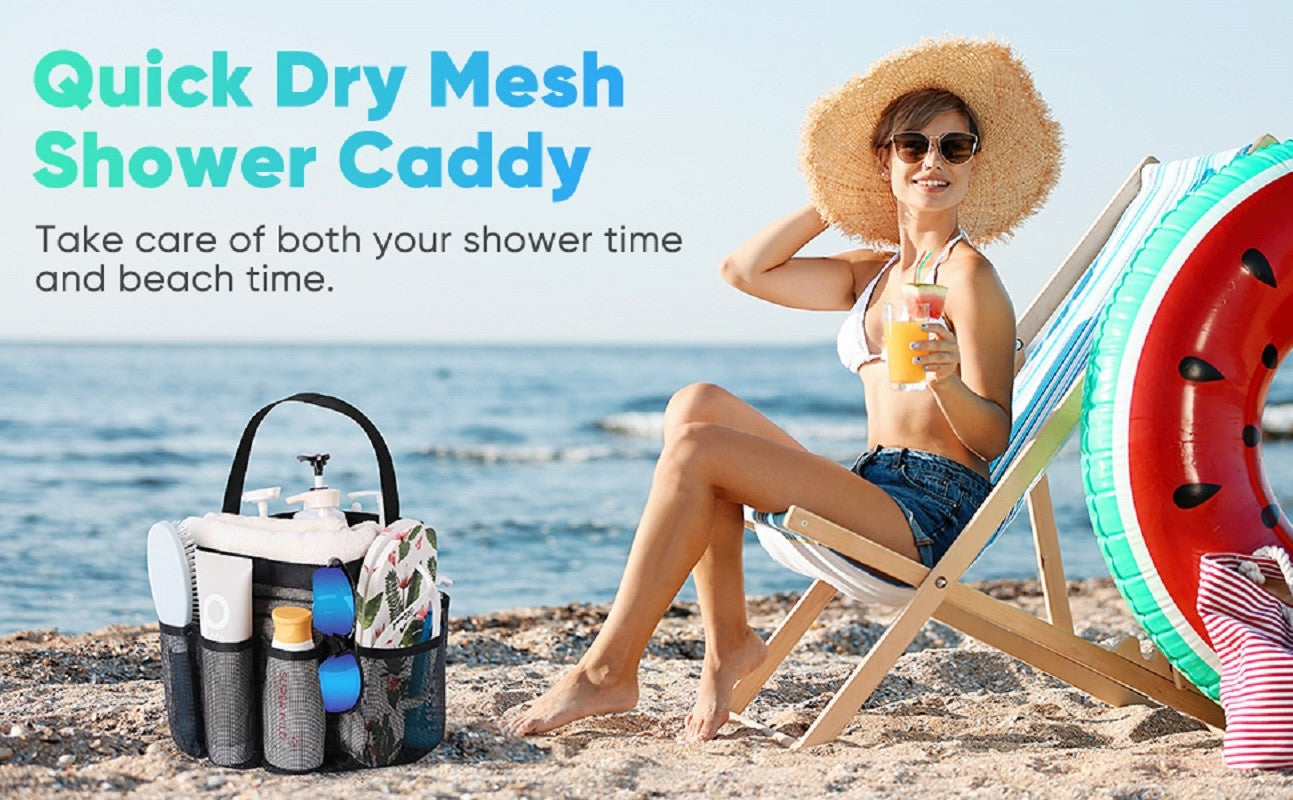 Transparent Mesh Cosmetic Tote Bag Beach Bathroom Shower Accessories Travel Portable Towel Toiletry Handbag Storage Organizer