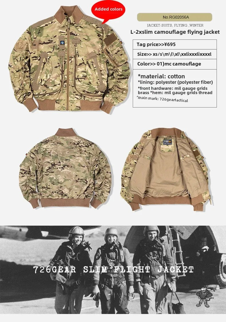 Men's pilot jacket men's air force MA1 baseball jacket spring and autumn casual youth trend military fan stand up collar jacket