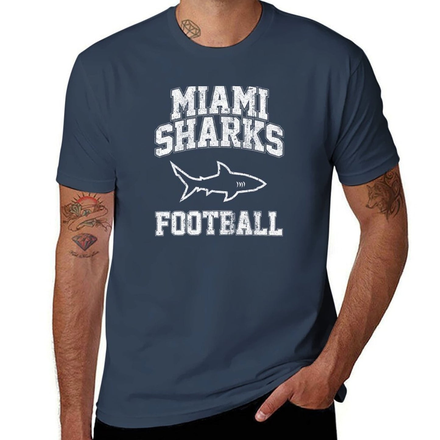 Miami Sharks Football T-Shirt t shirt man plain t shirts for man cotton funny t shirt personalised T-Shirt