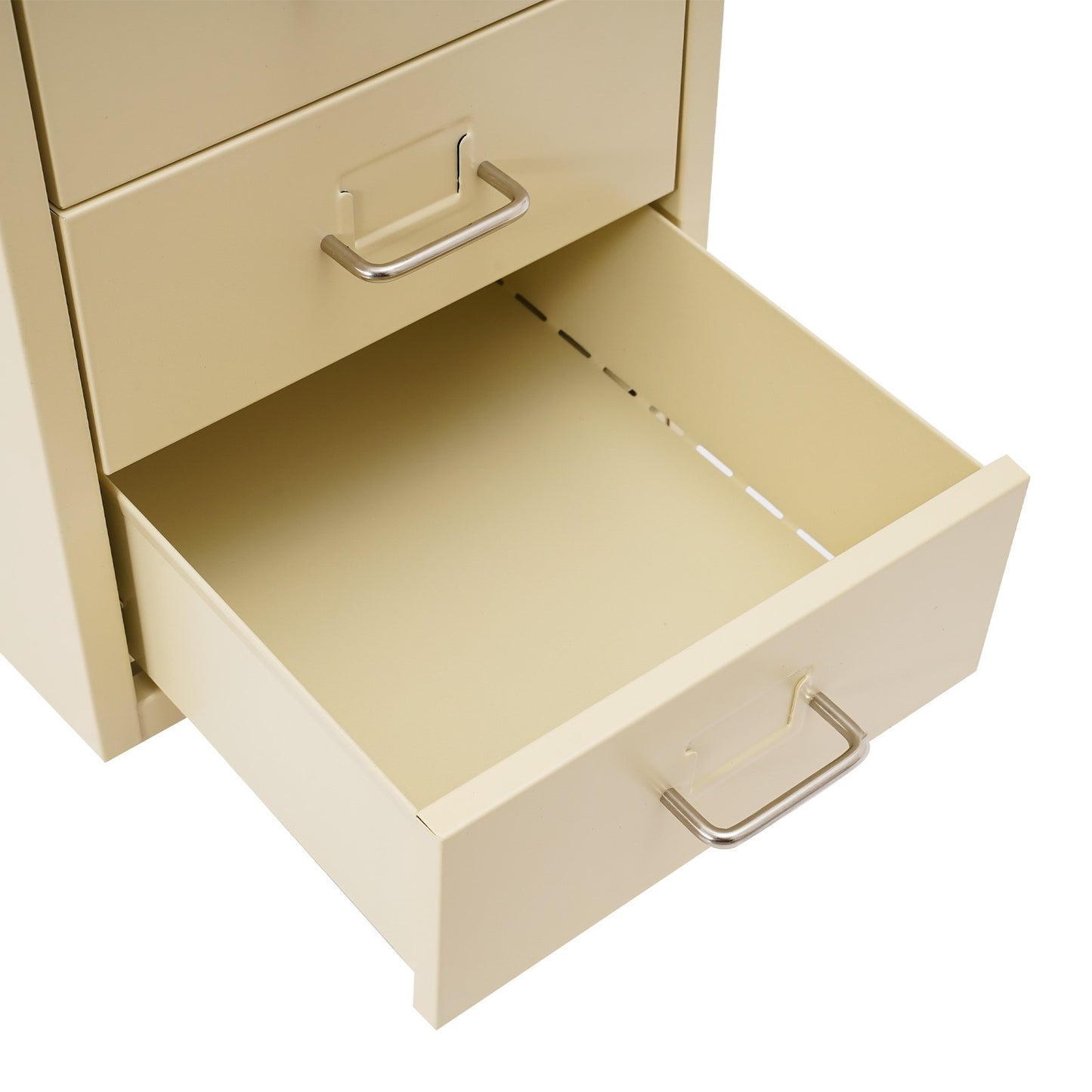 Gaveteiro de Metal com Rodas e Fechadura | Armário para Documentos com 6 Gavetas para Escritório em Casa, com Rodas | Branco-sujo/Verde/Amarelo