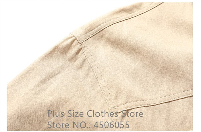 Loose Casual Boys Shirts Outdoor Long Sleeve Army Green Cotton 7XL 8XL 9XL 10XL 150KG Plus Size Cargo Blouses Black Men Clothes