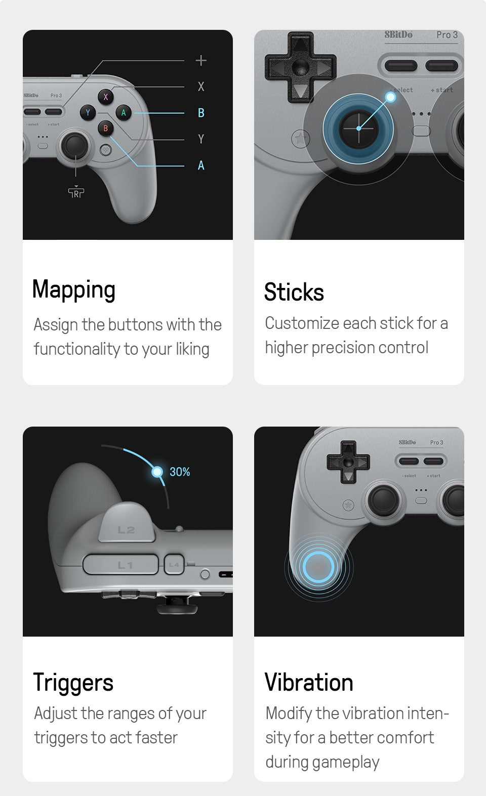 8BitDo Pro 3 Bluetooth Controller for Nintendo Switch 1/2 with TMR Joysticks, Charging Dock for Windows, Apple, SteamOS, Android