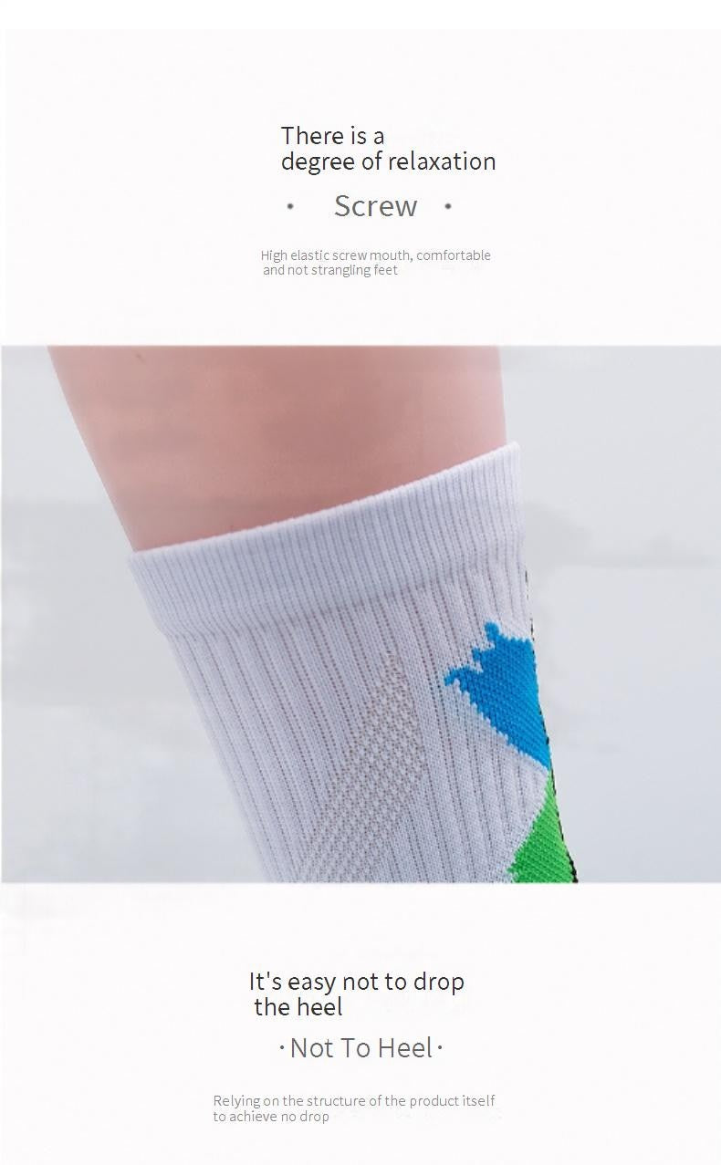 1 Pair High Tube Professional Practical Sport Socks Men's Towel Bottom Thickened Shock Absorbing Contrast Color Elite Socks