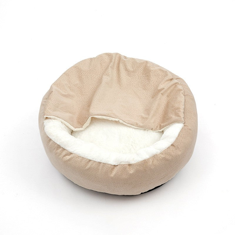 Cama Ortopédica Benepaw para Cães com Manta com Capuz Quente de Inverno Impermeável Resistente à Sujeira Casa para Gatos e Filhotes Confortável Lavável na Máquina