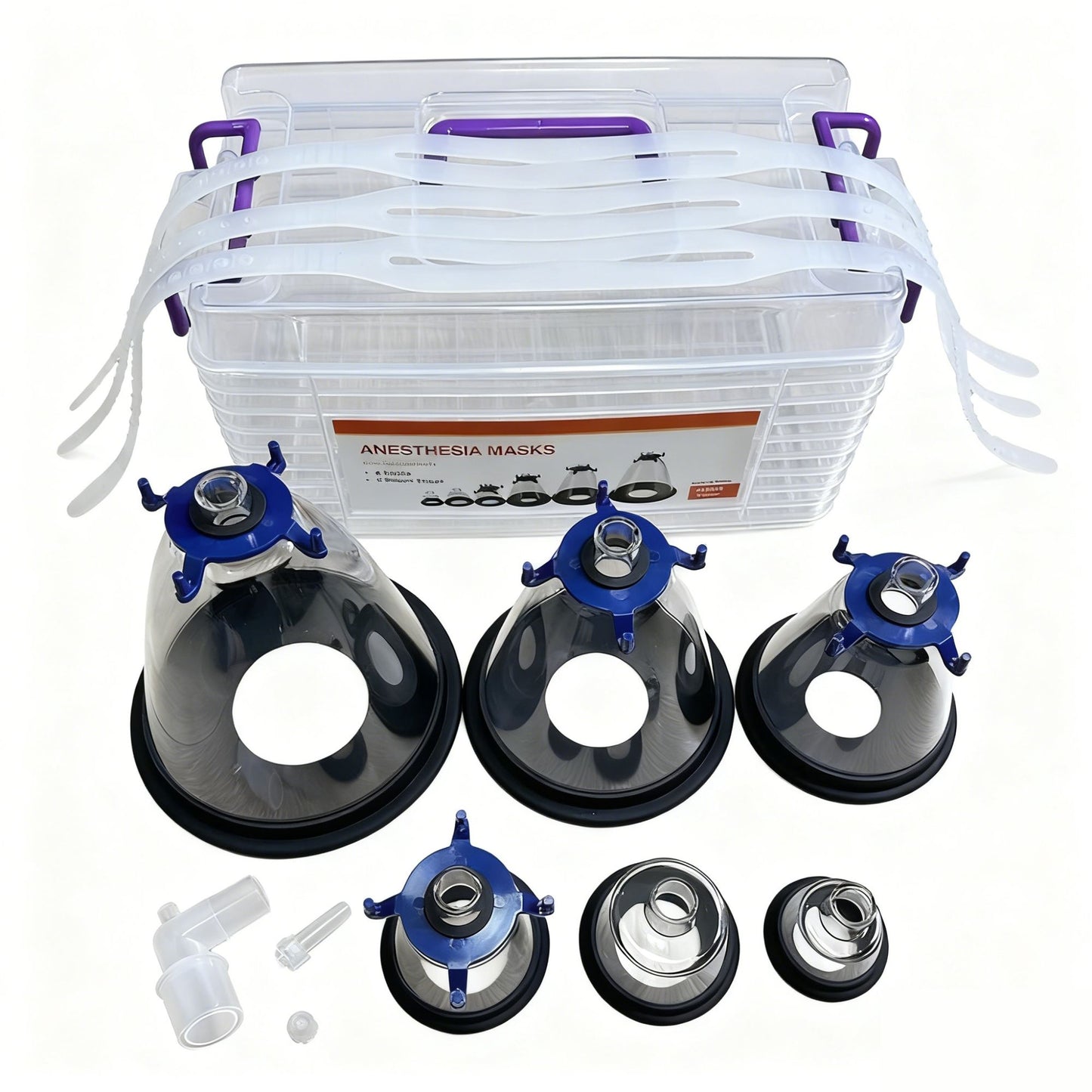 Máscaras de Anestesia para Pets para Cães e Gatos Ressuscitador Manual Transparente Máscaras de Oxigênio para Anestesia Veterinária Suprimentos para Sala de Cuidados de Pets