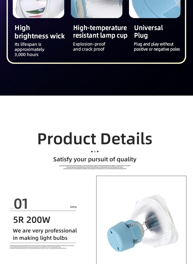 Stage Light 200W 5R / 7R 230W Metal Halide Lamp Moving Beam Lamp 230 Beam Platinum Metal Halogen Lamps Follow Spot