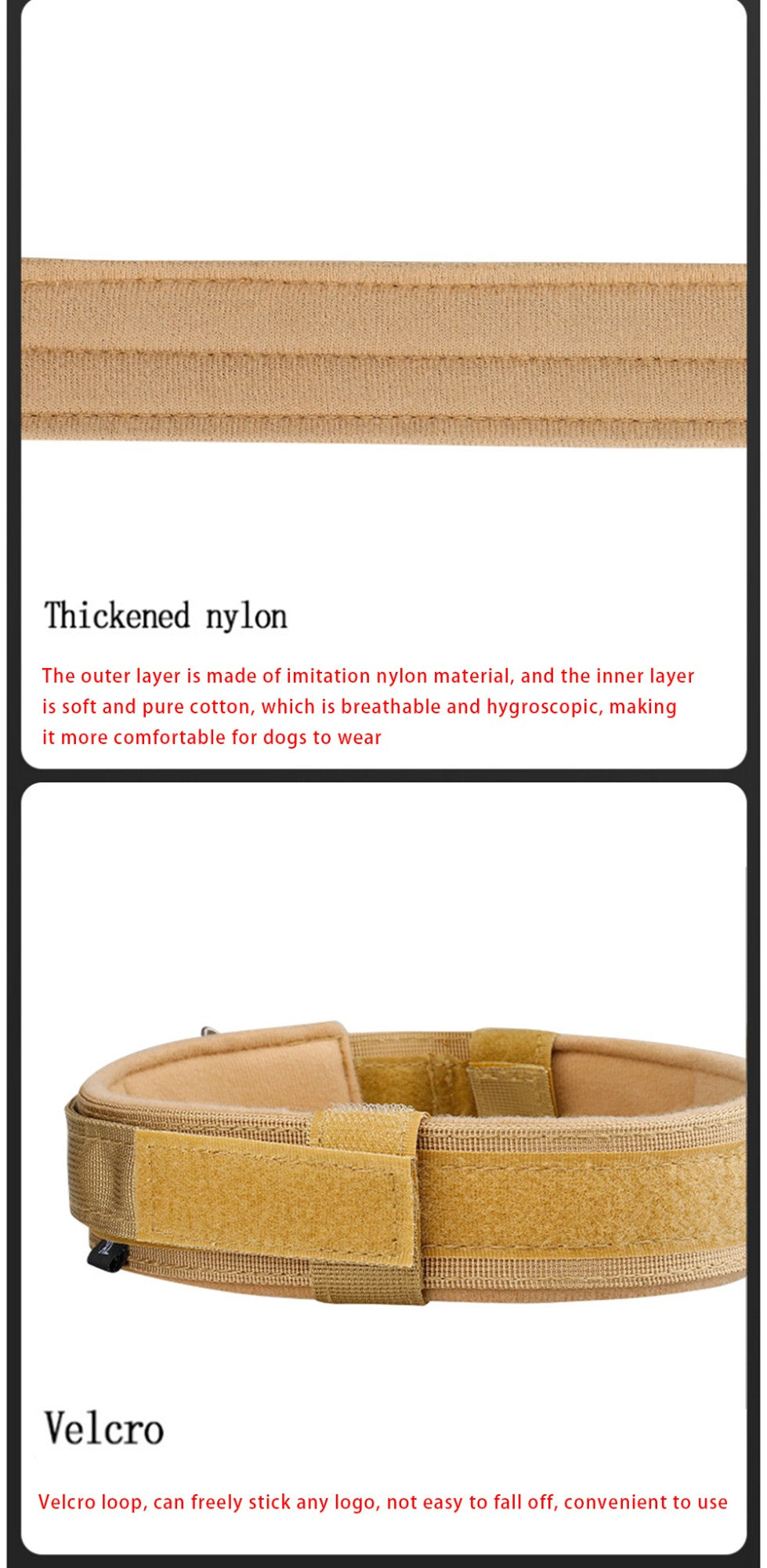 Pet Products Outdoor Tactical Dog Collar Metal Buckle Breathability Nylon Collar Medium and Large Dog Training Neck Collar Dog