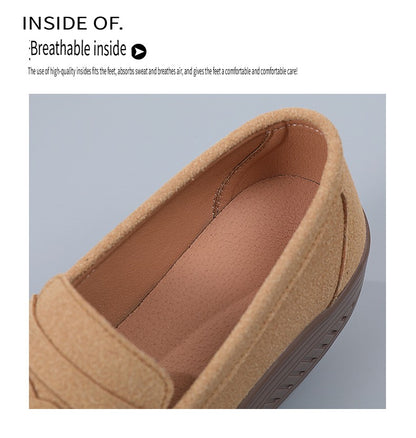 Ngouxm Women Flat Platform Loafers Ladies Elegant Suede Leather Moccasins Shoes Woman Slip On Moccasin Women's Casual Shoes