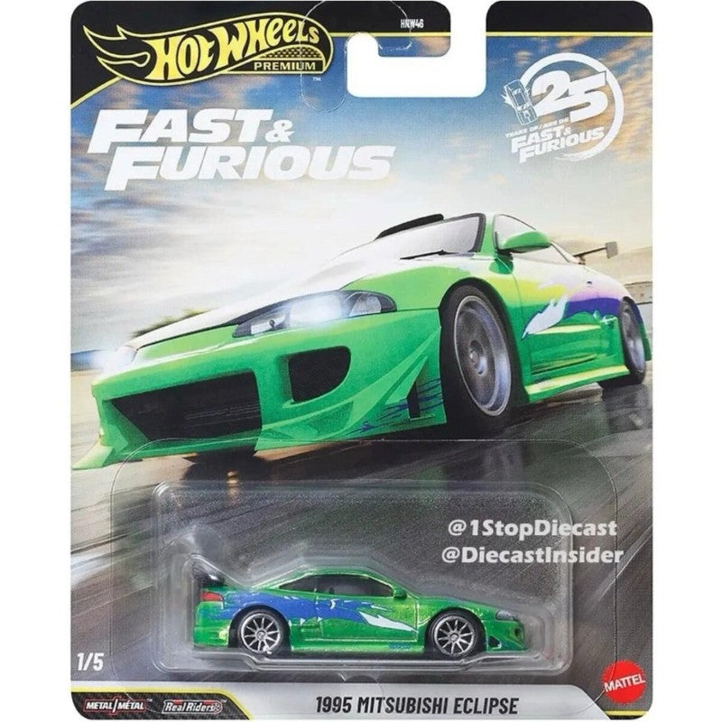 Hot Wheels Premium HNW46 Velozes e Furiosos, Mitsubishi Eclipse Benz 500 Lykan FJ Cruiser, Brinquedos de Colecionador em Diecast 1:43 para Crianças