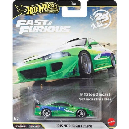 Hot Wheels Premium HNW46 Velozes e Furiosos, Mitsubishi Eclipse Benz 500 Lykan FJ Cruiser, Brinquedos de Colecionador em Diecast 1:43 para Crianças