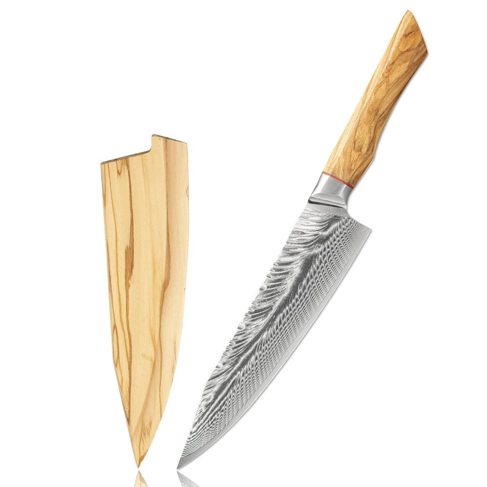 Conjunto de facas de cozinha para chef Damasco 67-LAY, faca japonesa Santoku Nakiri, faca utilitária, faca para desossar, faca de cozinha com cabo de madeira de oliveira HD