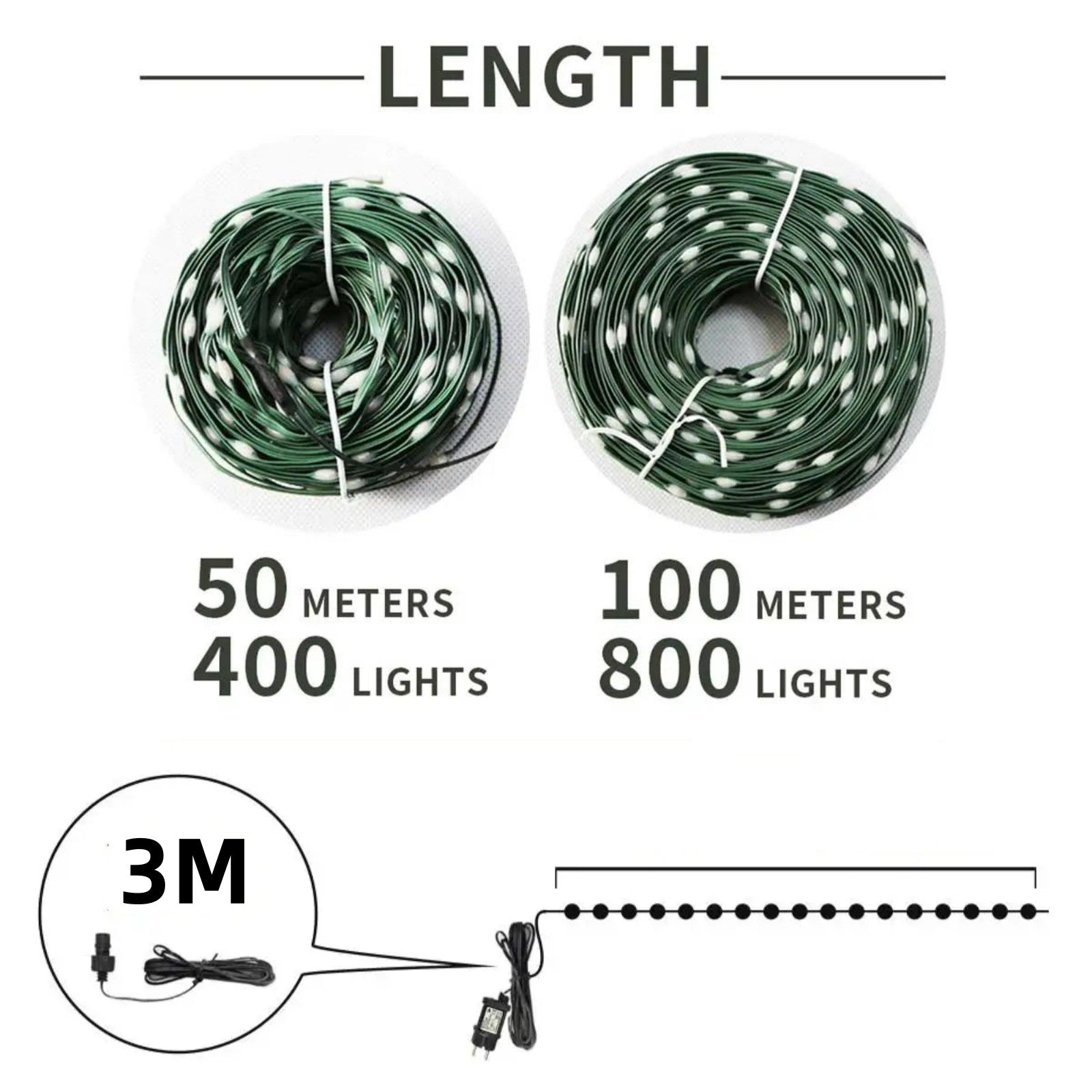 500/1000LEDs Fairy String Lights With Remote Control 50M 100M Christmas Garland Outdoor IP44 Waterproof For Tree Street Wedding