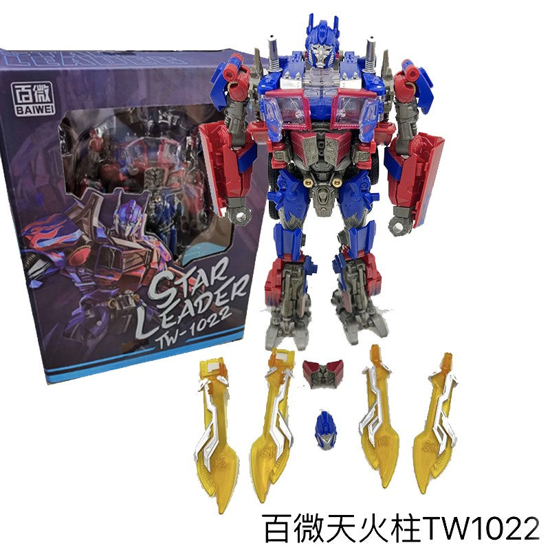 Baiwei Trailers TW1122 Brinquedos de Transformação Optimus Commander Robô TW1022 Contêiner Tático CY01 Modelo KIT Figura de Deformação