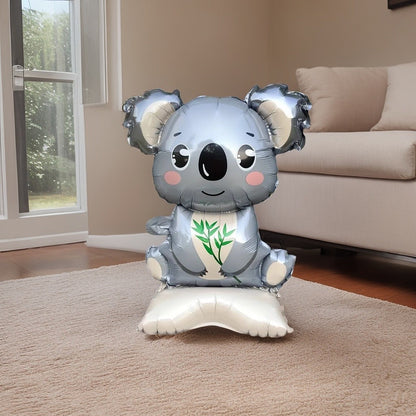 3/2PCS Jungle Animal Foil Balloons with Stand - Koala Elephant Fox for Birthday Wedding Carnival Theme Decorations