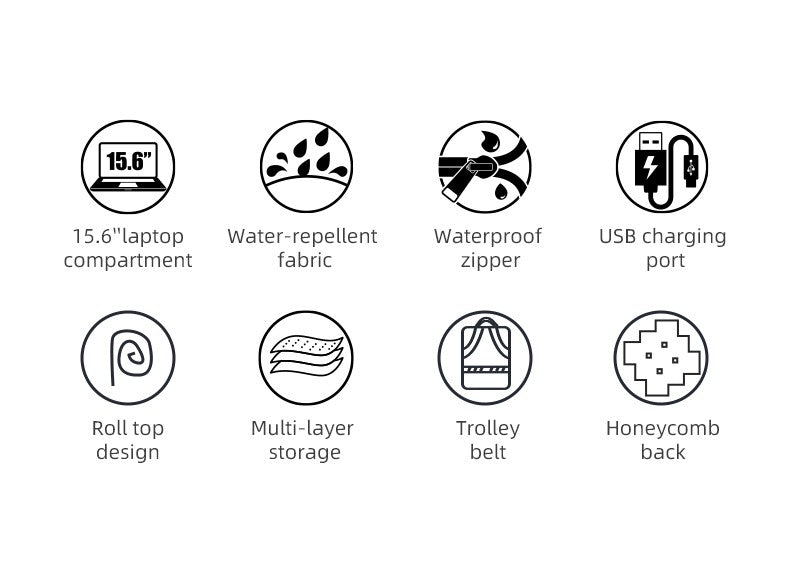 Heroic Knight Travel Backpack Woman Fashion Roll-Top Backpack Waterproof School Bag Large Capacity Business Men Laptop Backpack