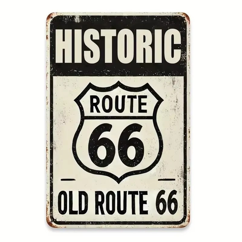 A retro Route 66 neon aluminum sign interesting Route 66 aluminum poster bar decoration restaurant decoration street decoration