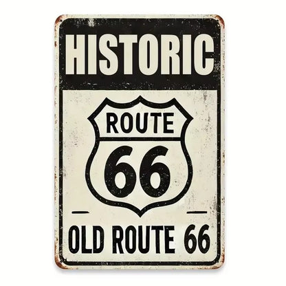 A retro Route 66 neon aluminum sign interesting Route 66 aluminum poster bar decoration restaurant decoration street decoration