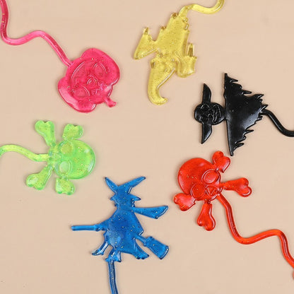 12/30PCS Halloween Stretchy Sticky Toy Kids Treat Or Trick Gift Pumpkin Ghost Witch Fun Toys Birthday Party Favors Goodie Filler
