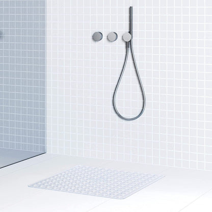 Tapete de chuveiro 53x53cm ventosa PVC antiderrapante tapete de banho quadrado para chão de chuveiro tapete de segurança antiderrapante para banheira carpete de banheiro