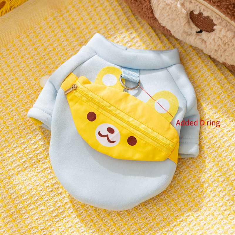 Roupas de inverno para cachorro, Moletom com capuz fofo de desenho animado, quente, para Chihuahua, Bulldog Francês, Roupa para filhotes, Casaco, Fantasia para cães de estimação