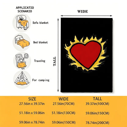 Cozy Large Heart Shaped Throw Blanket 150x200cm Decorative Love Gift Xmas Sofa Bed Winter Home Decor Throw Plush Comfort