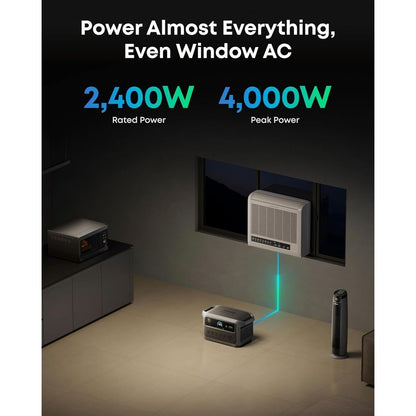 Gerador Solar SOLIX C2000 Gen 2 2400W, Bateria LiFePO4 2048Wh, Carga Completa em 58 Min, Solução de Energia para Casa/Camping