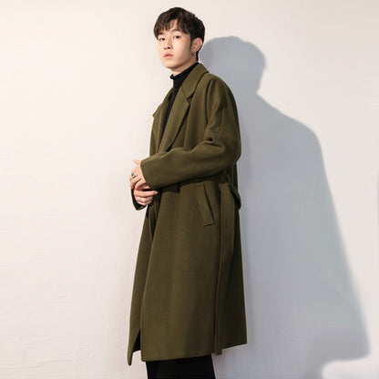 Men's Winter luxury Cardigans Trench Male Black Wool Overcoat Coat Black Long Padding Coat Men's Clothes Jac Windbreaker For Men
