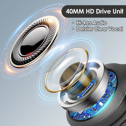 Siindoo Wireless Bluetooth Headphones JH-919 Foldable Stereo Earphones Super Bass Noise Canceling Mic Headset For TV PC Black